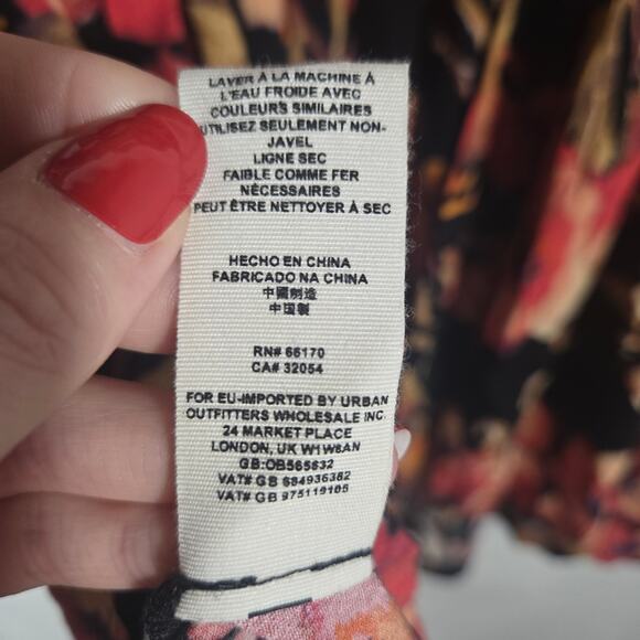 Free People Tegan Printed Mini Dress Floral Boho Backless Peasant 4 Cottagecore - Picture 6 of 8